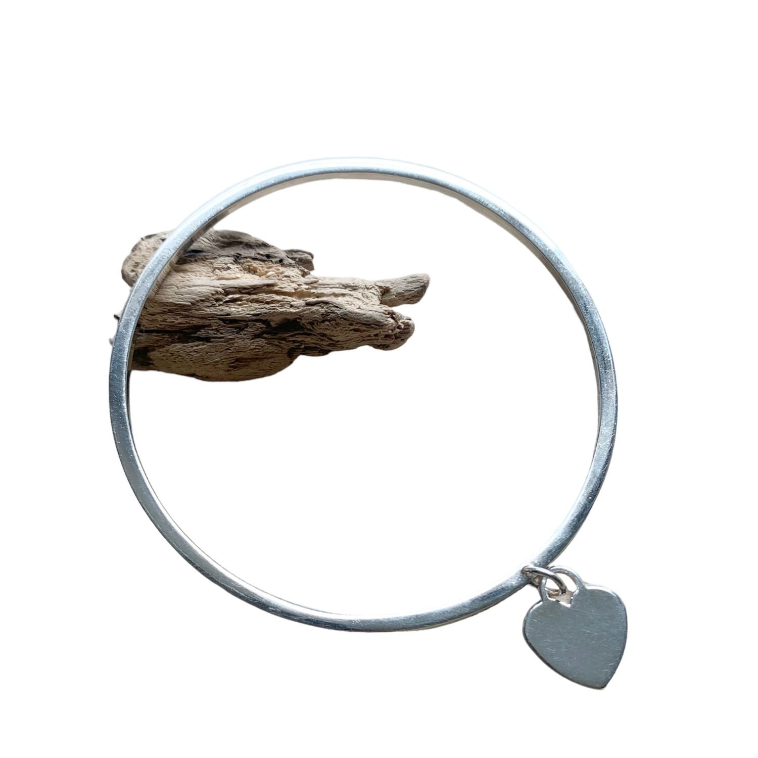 Heart Dangle Rigid Bangle