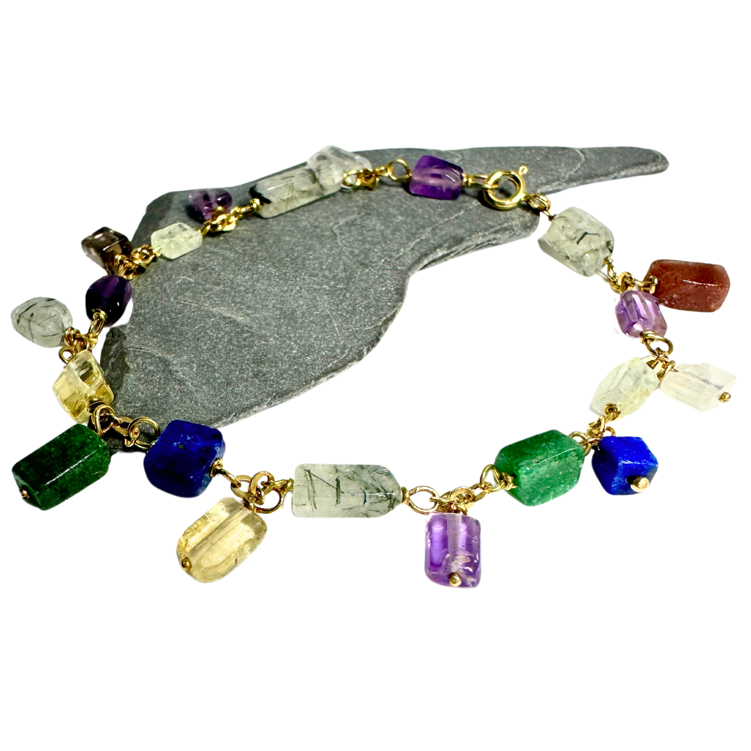 Multicolour Gemstones 18k Yellow Gold